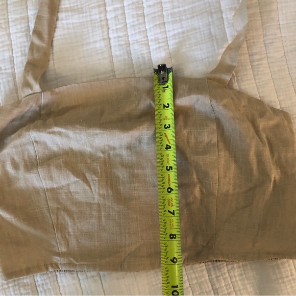 Lulu’s Double Digits Linen Halter Crop Top. Size Medium. - Picture 5 of 8